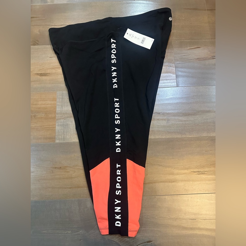 DKNY Black and Coral Leggings